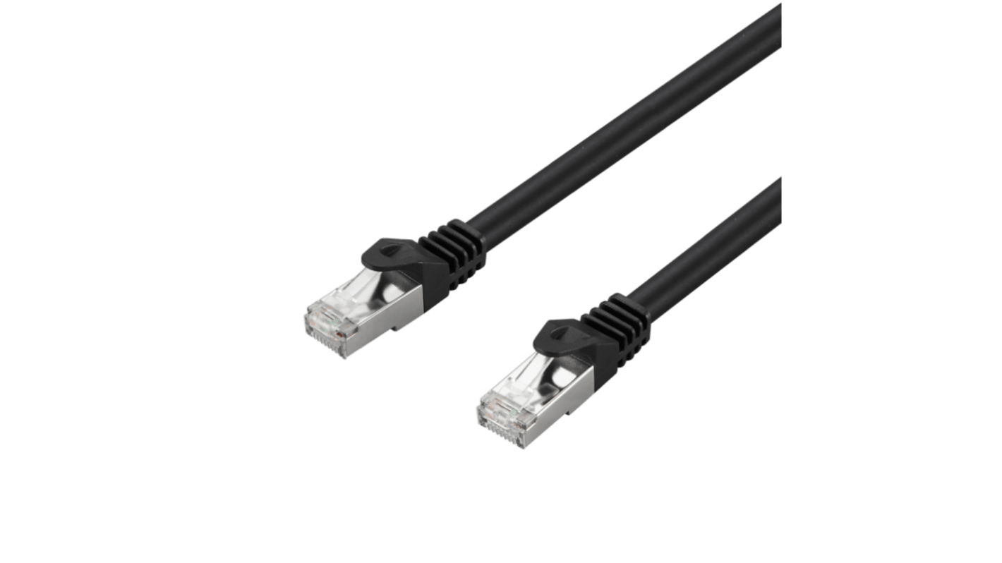 TaoglasTEC11, 914mm Cat6a, Black RJ45 to Male RJ45 Male, S/FTP Shielded, Terminated PVC Sheath