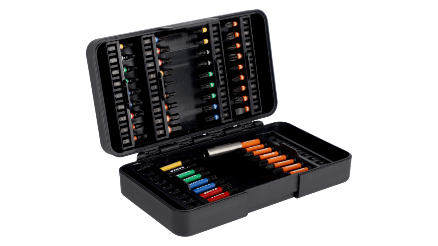 Bahco Torsion bit set 54 Pieces, Hexagon, Phillips, Pozidriv, Slotted, Torx