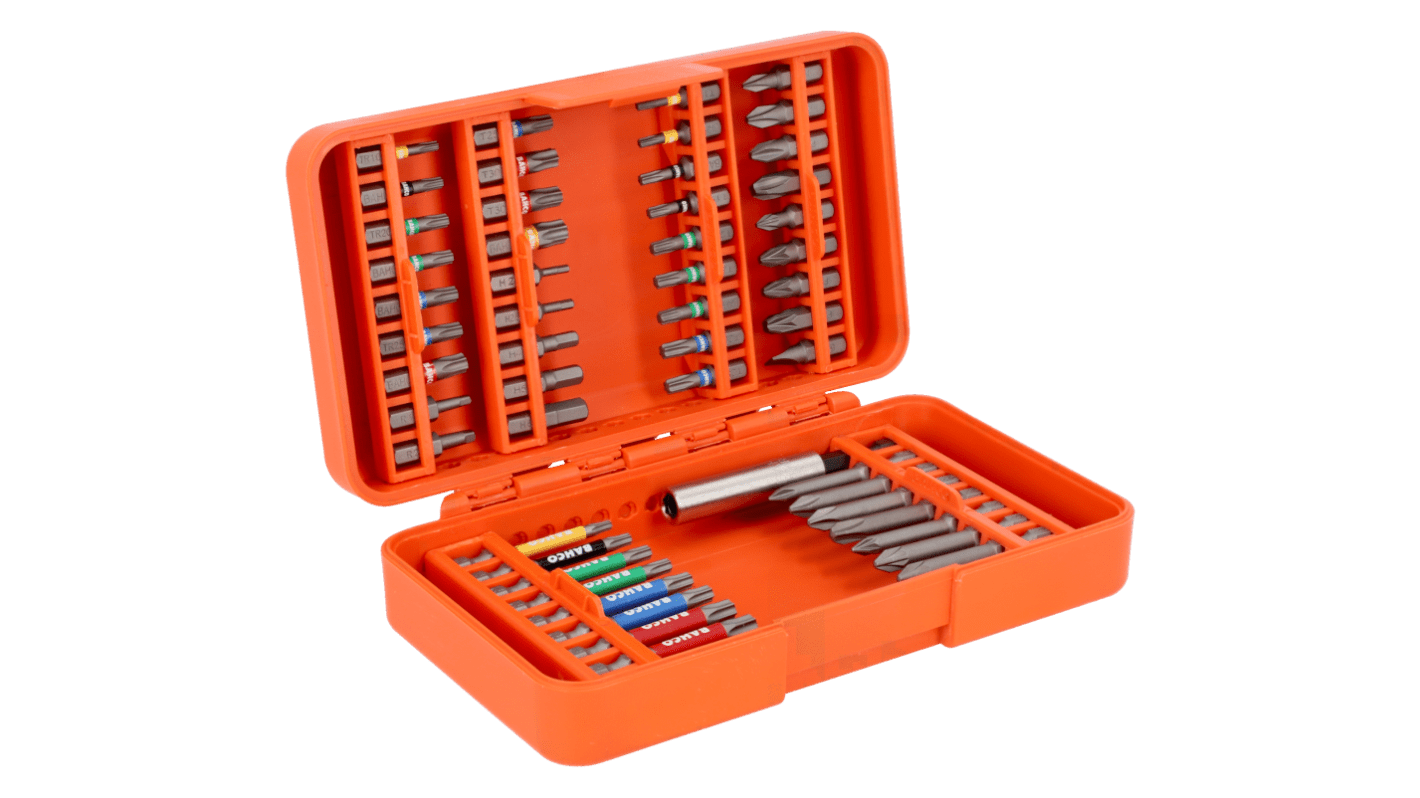 Bahco Torsion bit set 54 Pieces, Hexagon, Phillips, Pozidriv, Slotted, Torx