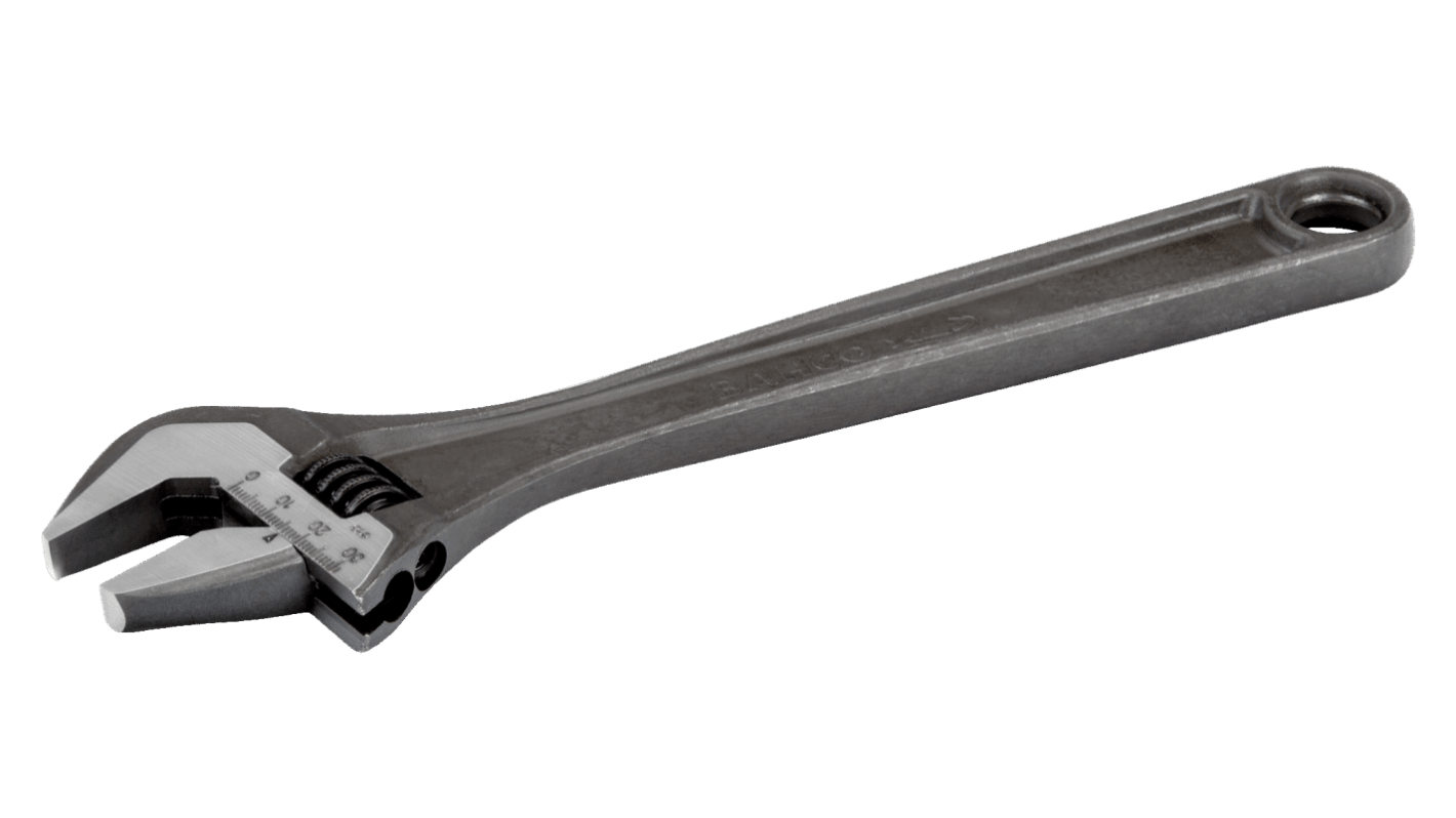 Bahco Adjustable Spanner, 380 mm Overall, 44mm Jaw Capacity, Metal Handle