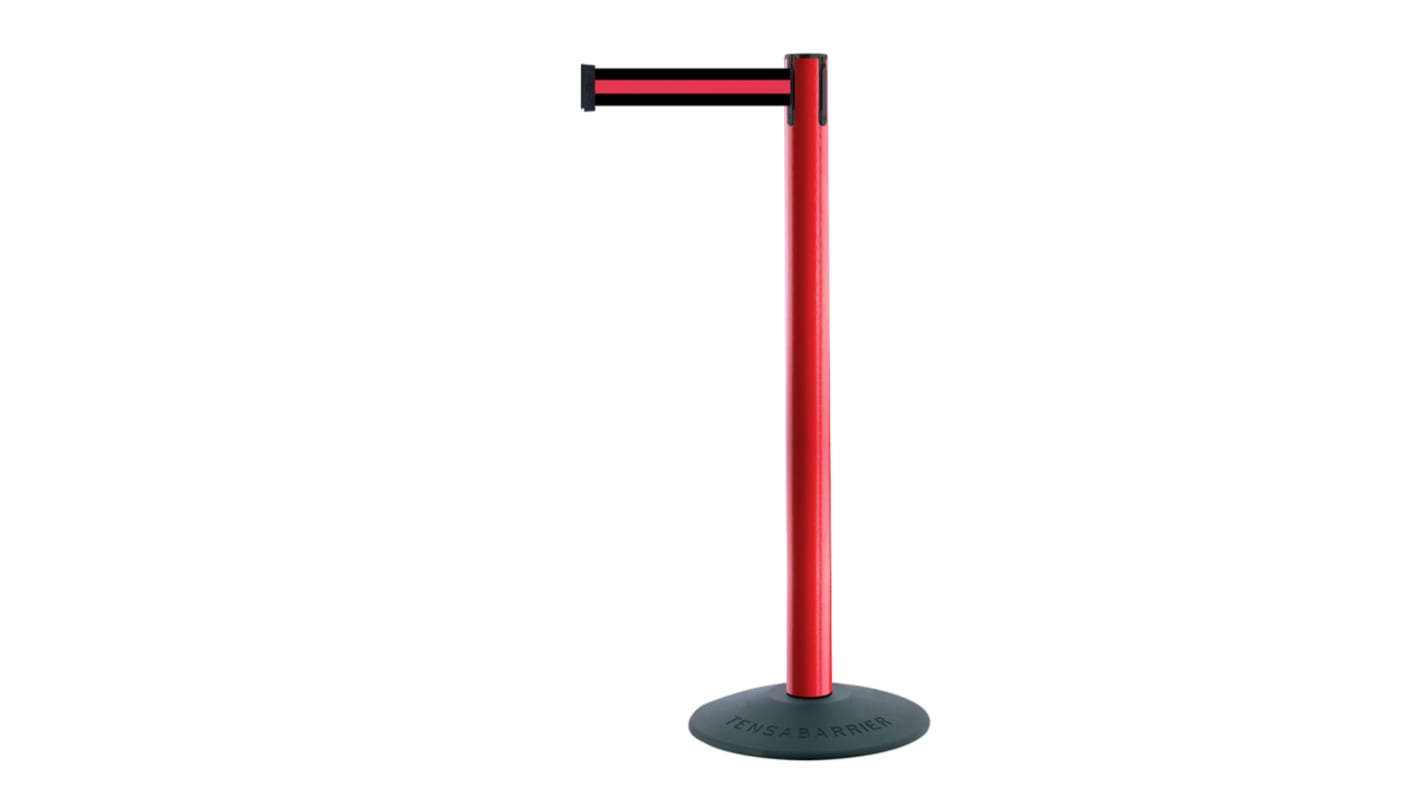 Tensator Einziehbarer Absperrposten Kunststoff Schwarz, Rot Sicherheits-Absperrung, H.Barr. 955mm B. Barr. 64mm L.Band