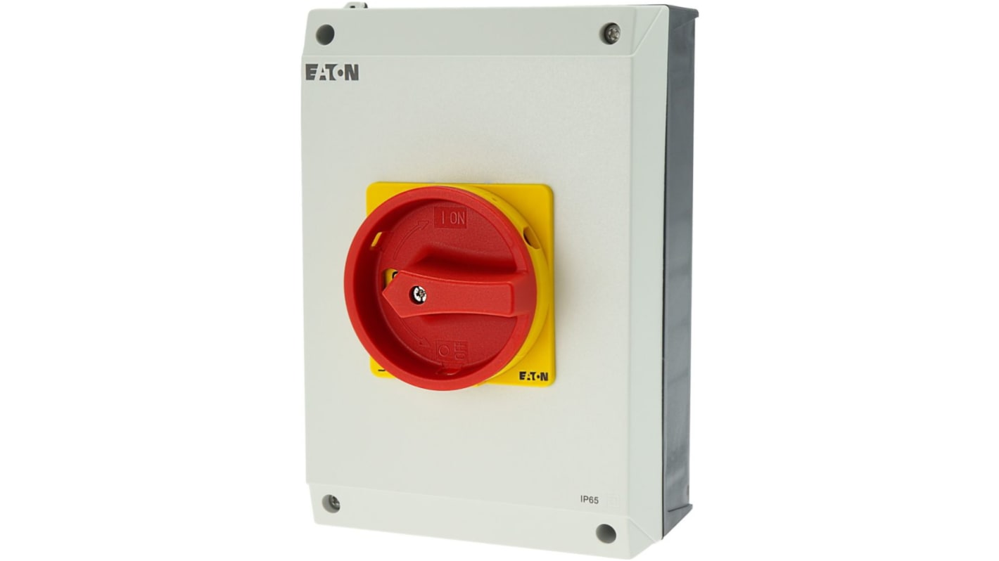 Eaton 3P Pole Surface Mount Isolator Switch - 63A Maximum Current, 37kW Power Rating, IP65