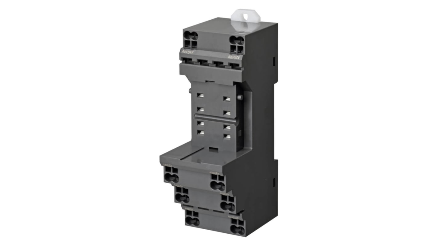 Omron PYF 8 Pin 250V ac DIN Rail Relay Socket, for use with H3Y Series Timer, H3YN Series Timer