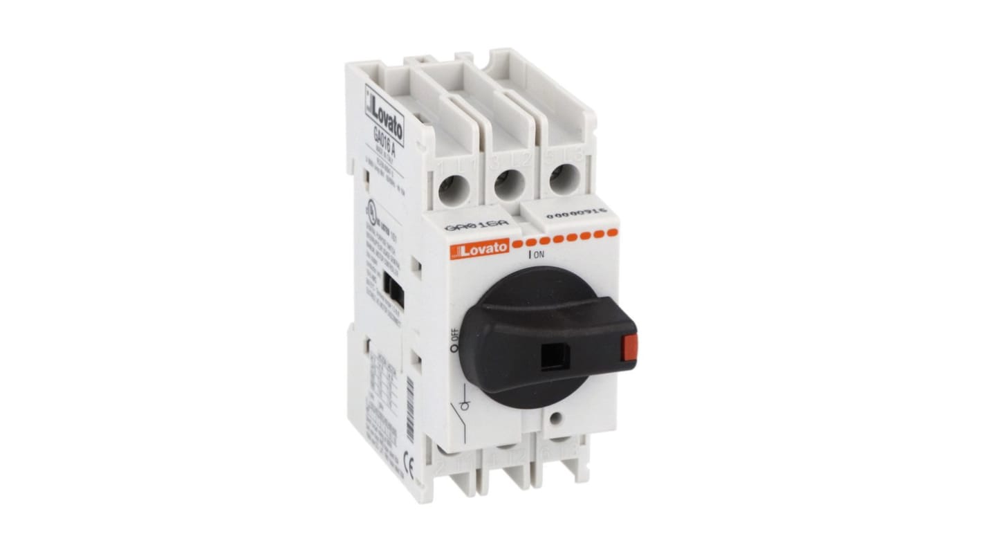 Lovato 3P Pole Isolator Switch - 40A Maximum Current, 22kW Power Rating, IP65