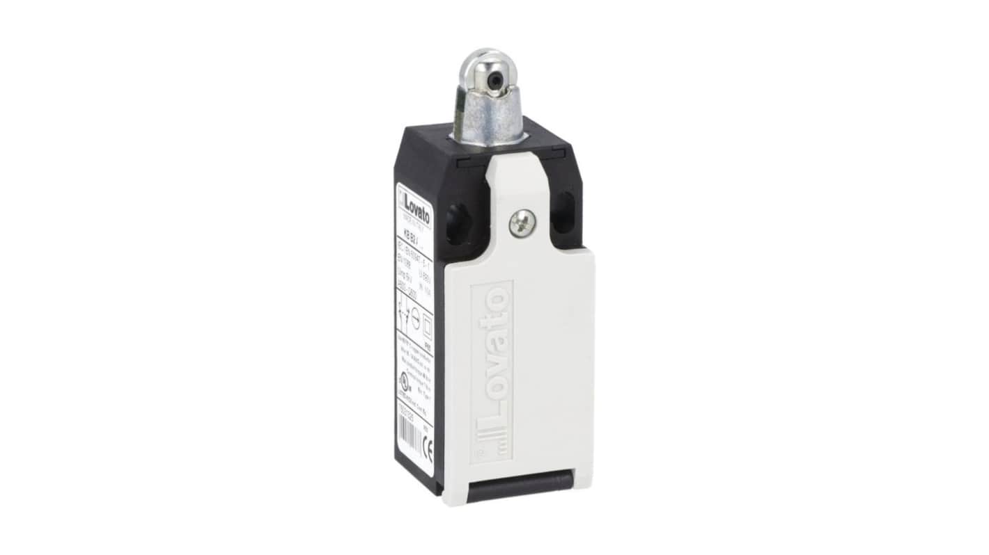 Lovato K Endschalter, Rollenstößel, SPST-NC, SPST-NO, Schließer/Öffner, IP20, IP65, Thermoplast, 10A Anschluss 1/2 in