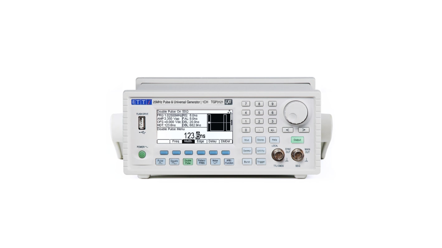 Aim-TTi TGP3121 Impulsgenerator 1 mHz / 25 (Double Pulse) MHz, 50 (Pulse) MHz 10ns bis , bis 999,99 s