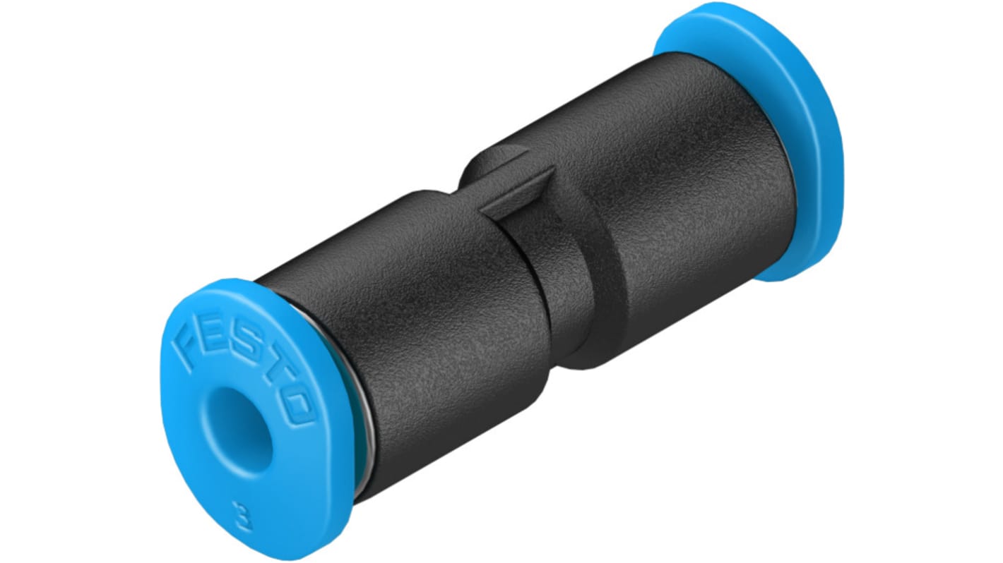 Festo QSM 153326 4-mm-Steckanschluss x 3-mm-Steckanschluss Reduziernippel, Rohr-zu-Rohr, PBT, 14 bar