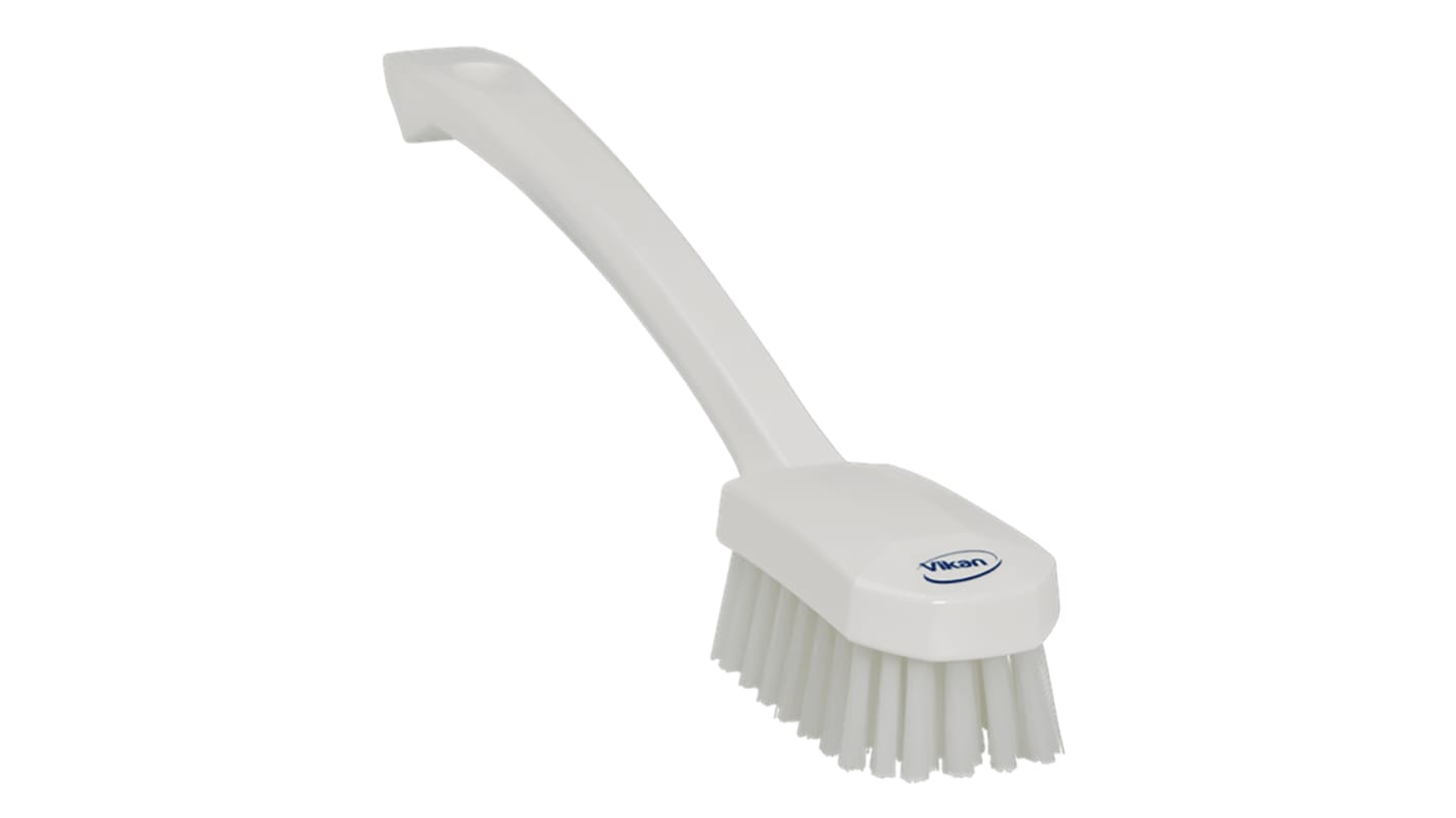 Vikan Medium Bristle White Scrubbing Brush, 22mm bristle length, Polyester bristle material