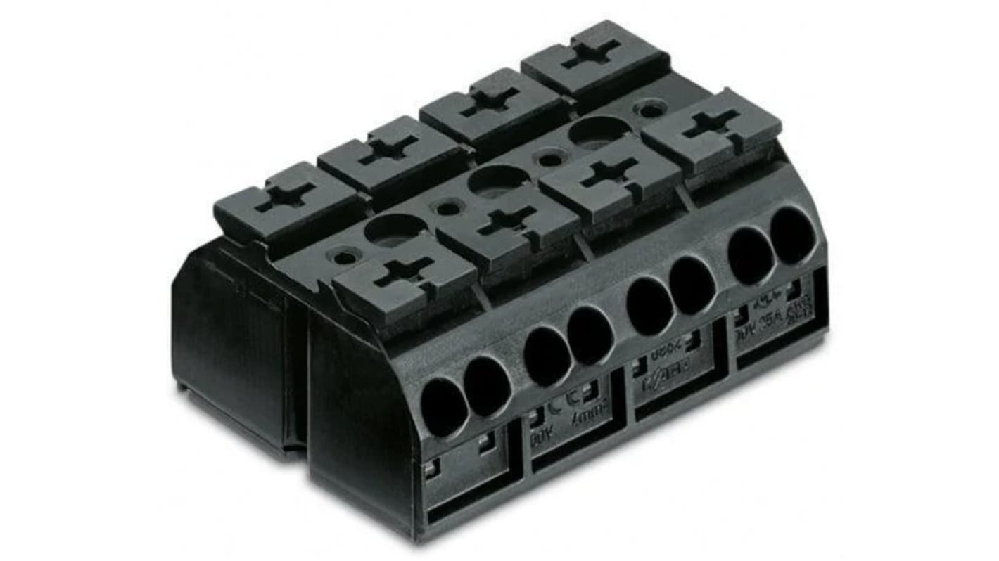 862-504 | WAGO 端子ストリップ, 4極, 32A, 20 → 12 AWG 862-504 | WAGO 端子ストリップ, 4極, 32A, 20 → 12 AWG