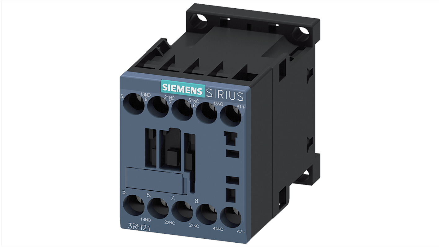 Siemens 3RH2 3RH2 Contactor, 10 A, 2 NO+2 NC, 690 V ac