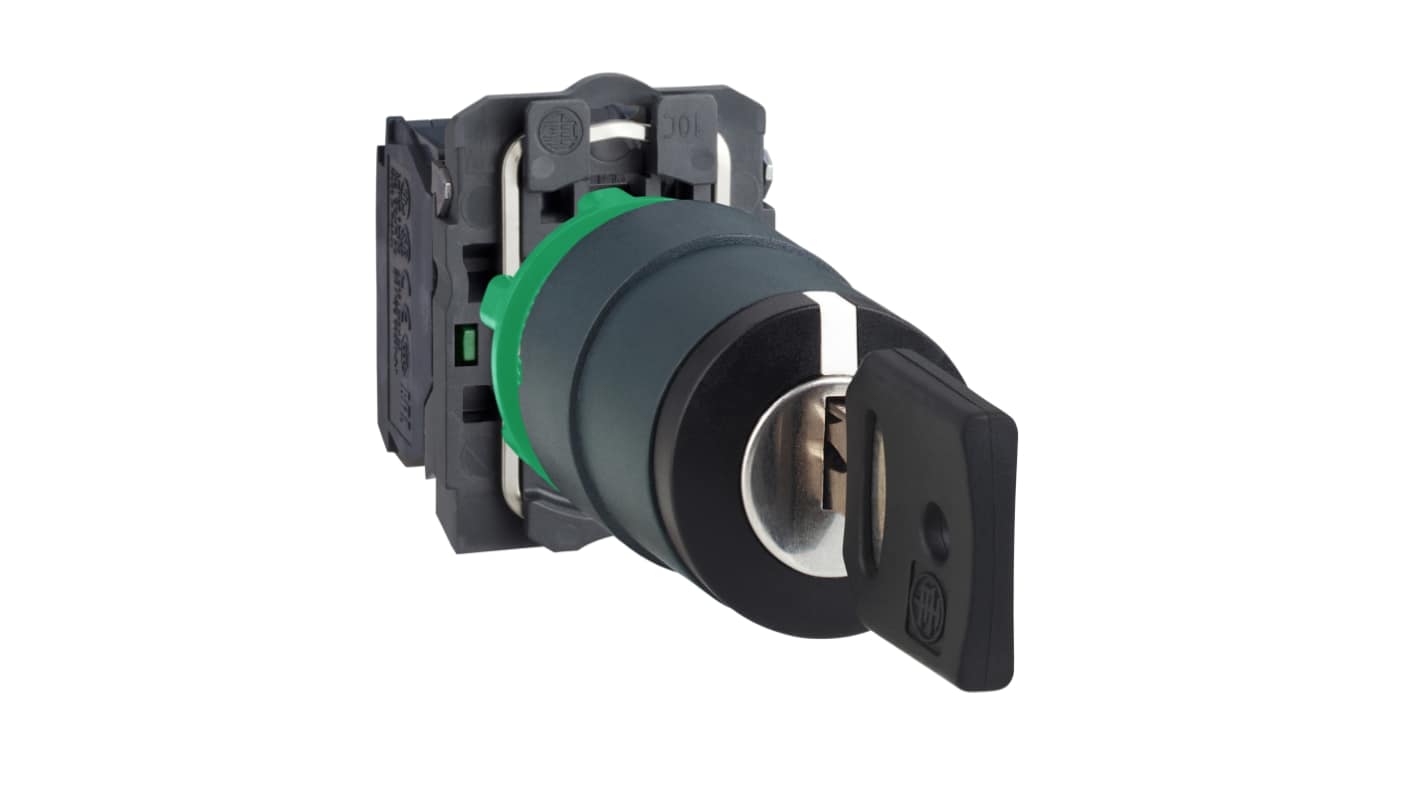 Schneider Electric IP66, IP67, IP69, IP69K Key Switch, 2NO, 10A 3-Way