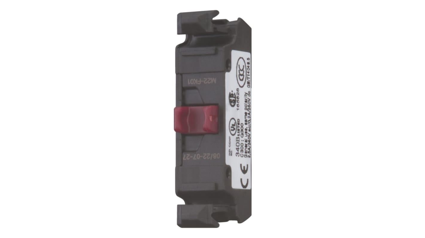 Eaton コンタクトブロック 1NC 230 V ac, 24V dc Push Inターミナル 180791 M22-FK01
