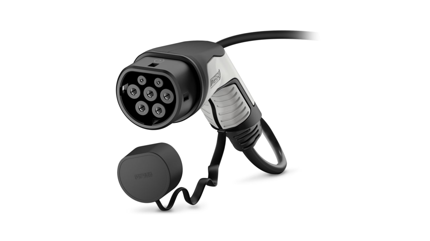 Złącza do pojazdów elektrycznych, 2A 7-Pin, IP44, IP56, Phoenix Contact, seria EV-T2G3C-3AC32A-4.0M6.0ESBK01, dł. kabla