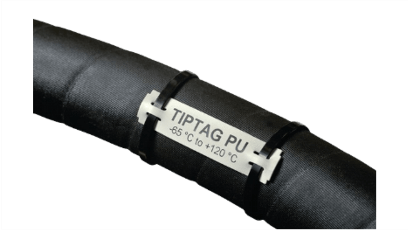 HellermannTyton 白色线缆标签, 聚氨酯 (PUR), 65mm x 11mm标签, TIPTAG系列