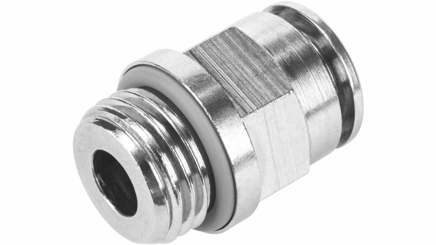 Festo NPQH 578339 G1/8 Stecker x 6-mm-Steckanschluss Gerader Gewindeadapter, Gewinde-zu-Rohr, Messing, G1/8 Stecker,