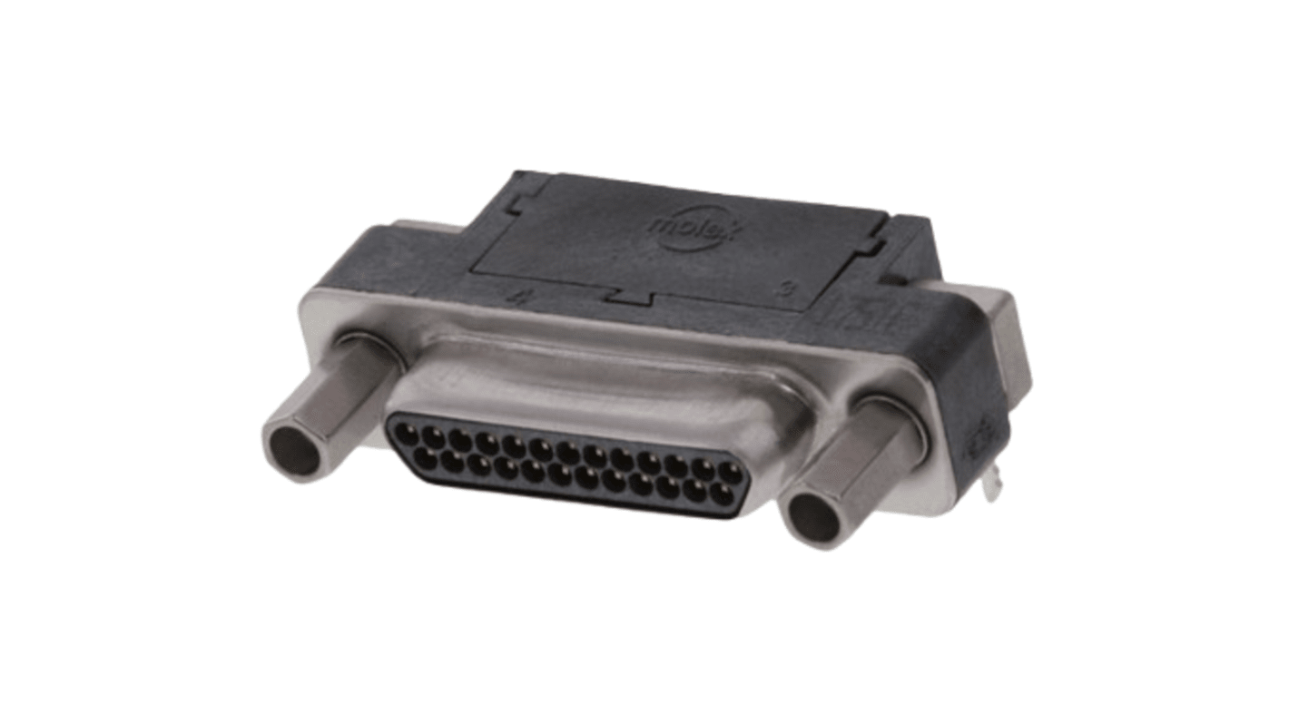 Molex 83614 25 Way Right Angle Through Hole D-sub Connector Plug, 1.27mm Pitch