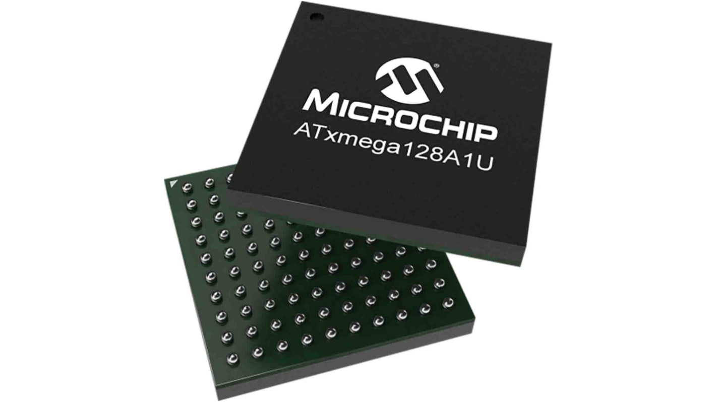 Microcontrollore Microchip, AVR, CBGA, ATxmega128A1U, 100 Pin, Montaggio superficiale, 8bit, 32MHz