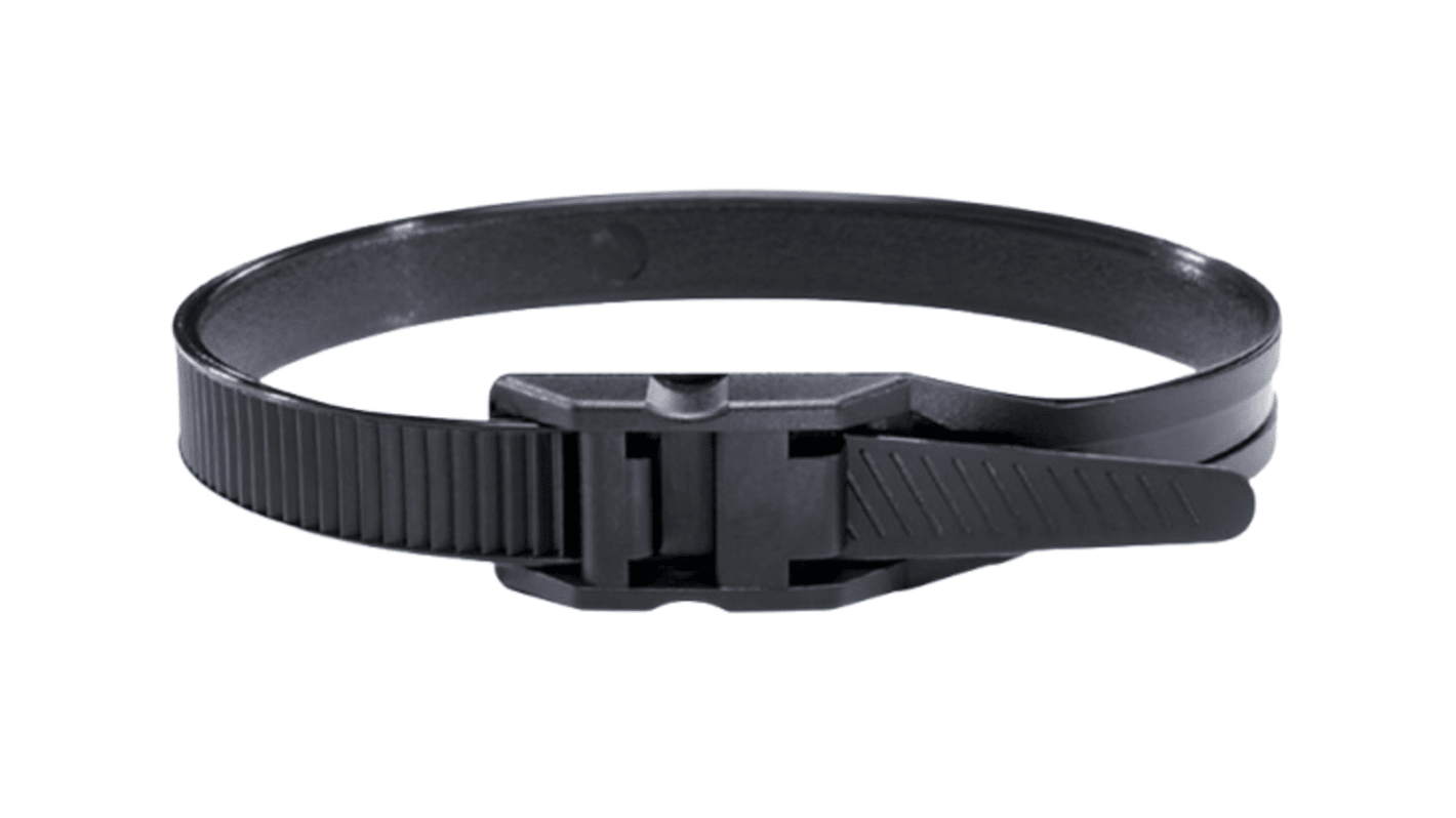 HellermannTyton Cable Tie, Serre-câbles, 505mm x 9 mm, Black Polyamide 6.6 (PA66), Pk-100