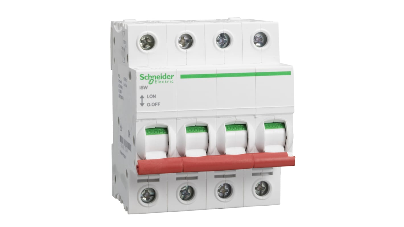 Schneider Electric 4P Pole Isolator Switch - 125A Maximum Current