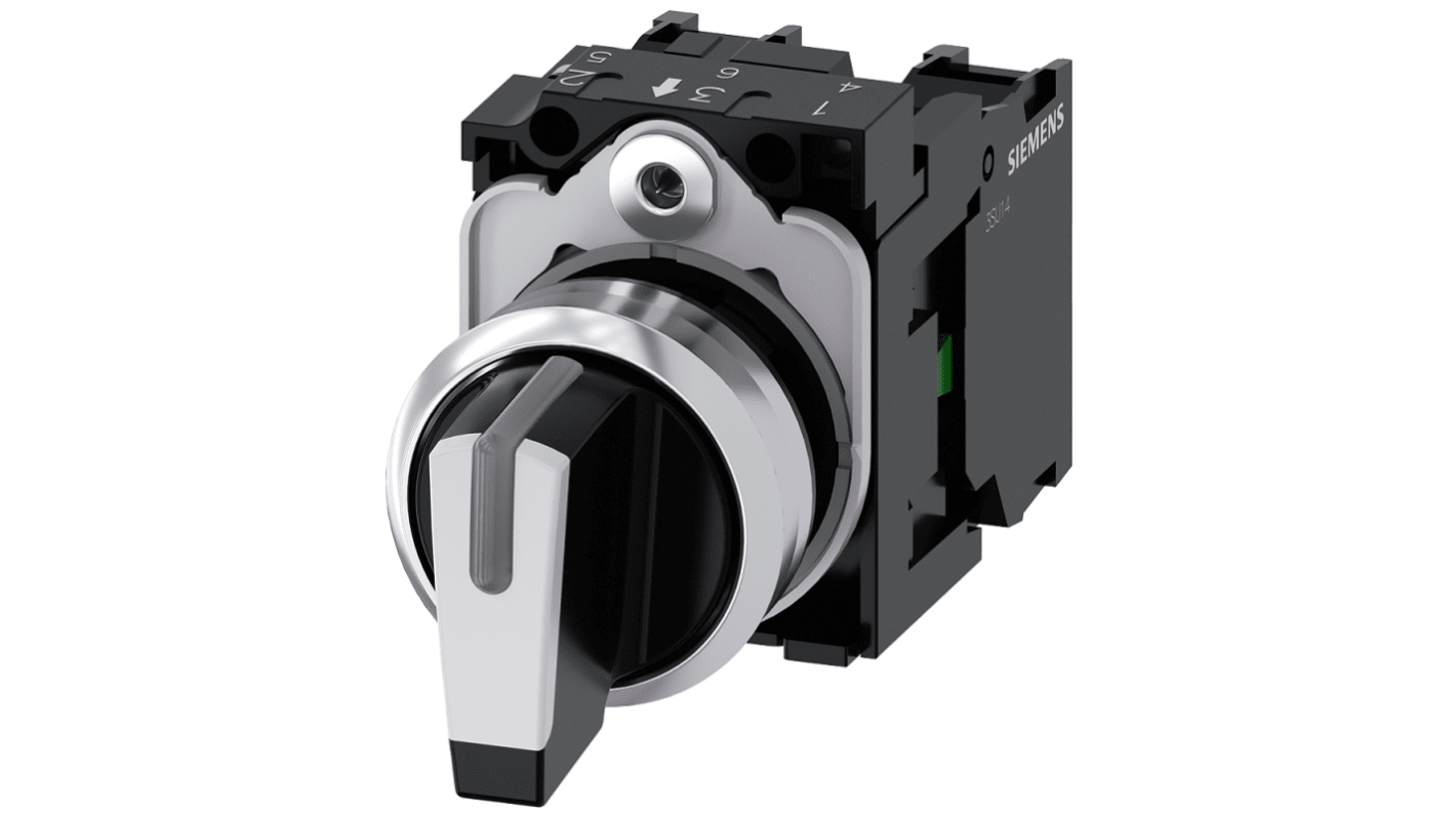 Selettore Siemens 3SU1150-2BM60-1NA0 a 3 posizioni , diam. foro 22mm