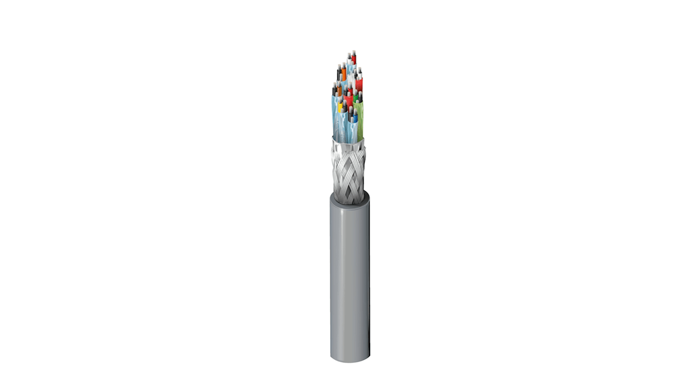 Belden 8168 Series Data Cable, 8 Pairs, 16 Cores, 0.25 mm², Screened, 24 AWG, 30m, Screened Shield, RS-232 Cable