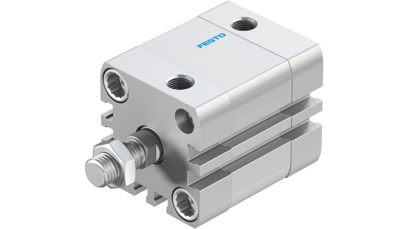 Festo 双作用气缸, 15mm行程, 32mm孔径, 外螺纹活塞杆, G 1/8接口, 47 x 47 x 65mm, ADN系列
