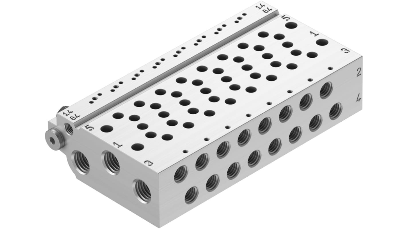 Festo VABM series 8 station G 1/8 Manifold Base for use with VUVG-B Series Sub-Base Valves, 573438