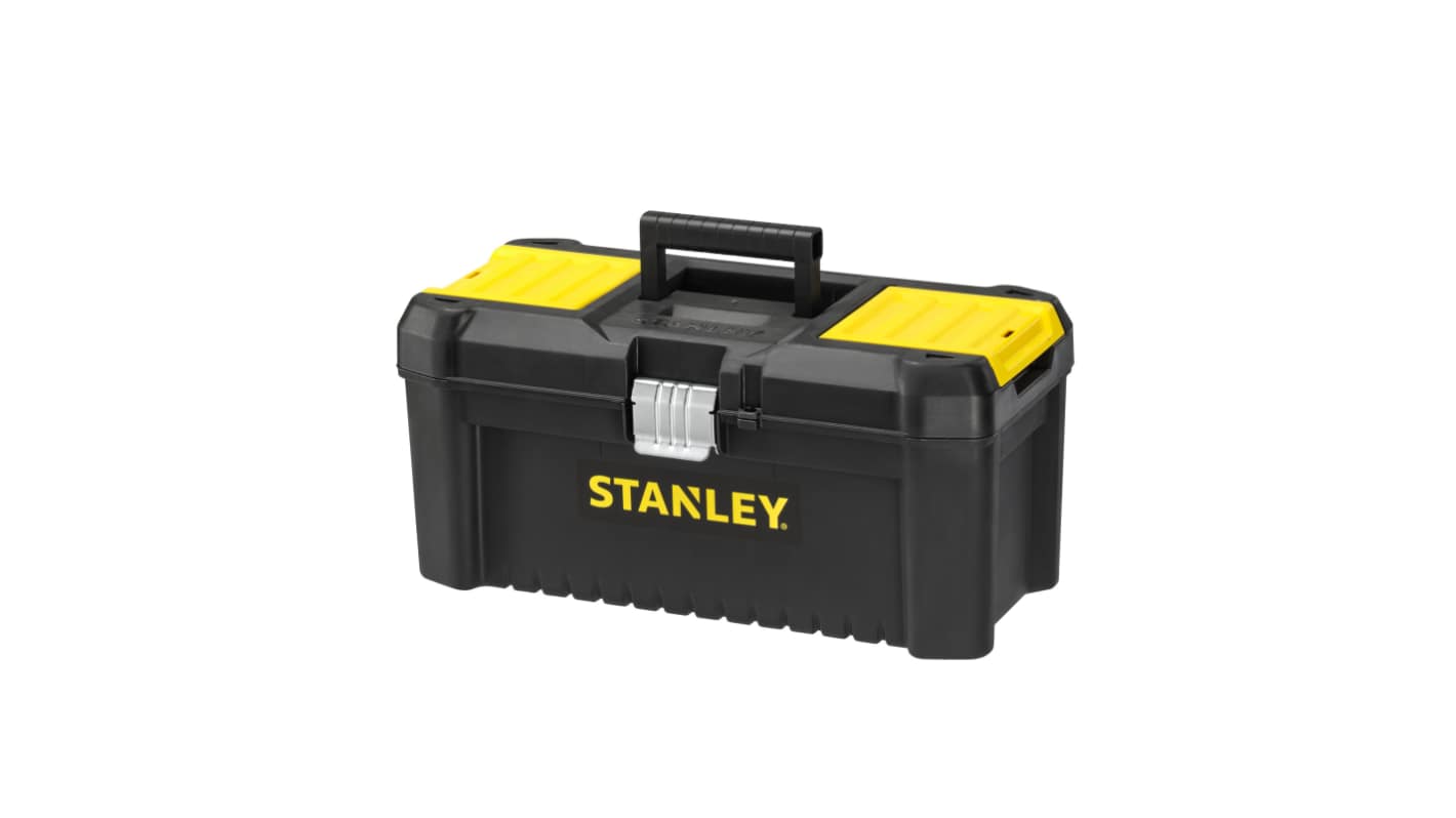 Stanley Kunststoff Werkzeugbox Schwarz, Gelb, L. 200mm B. 195mm H. 410mm, 900g, Schlossfalle