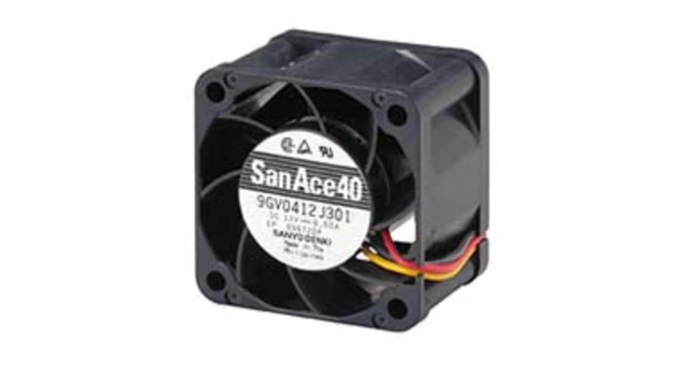 Ventola assiale in c.c. Sanyo Denki San Ace 9GV, 40.8m³/h, 12 V c.c., 40 x 40 x 28mm