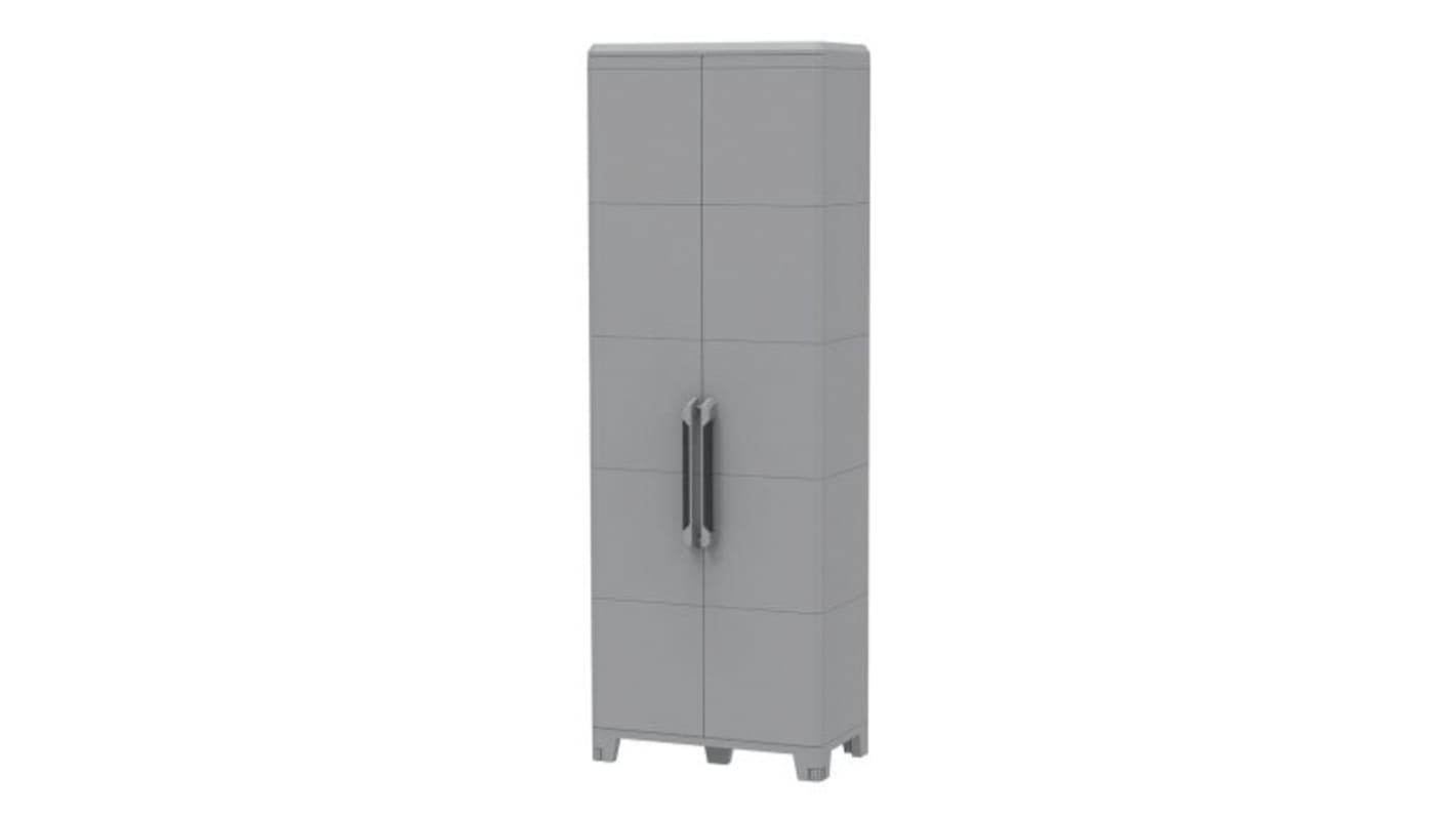 RS PRO 2 Door Plastic Floor Standing Storage Cabinet, 780 x 430 x 2250mm