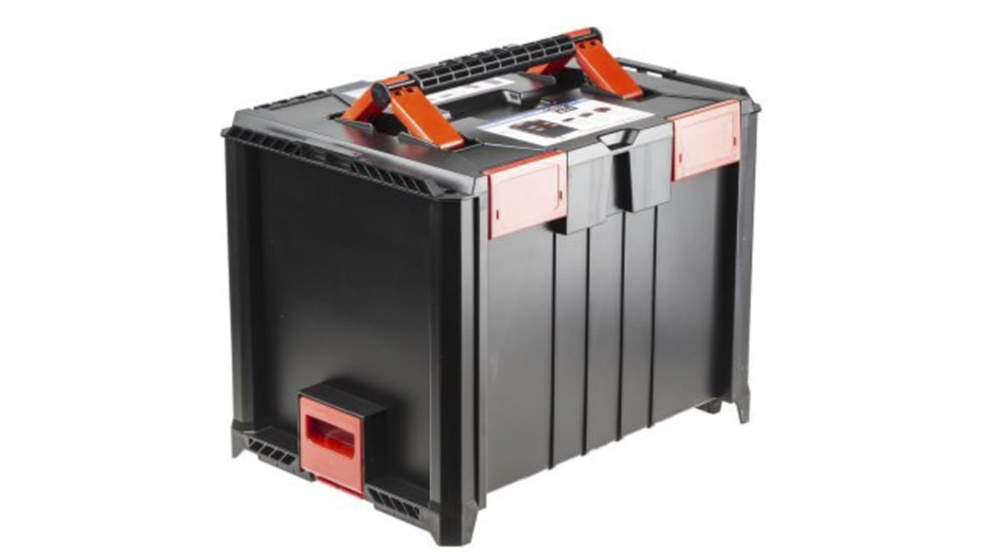 RS PRO ABS航空箱, 防水, 外部362 x 464 x 335mm, 内部312 x 400 x 300mm, 带锁, 黑色，红色