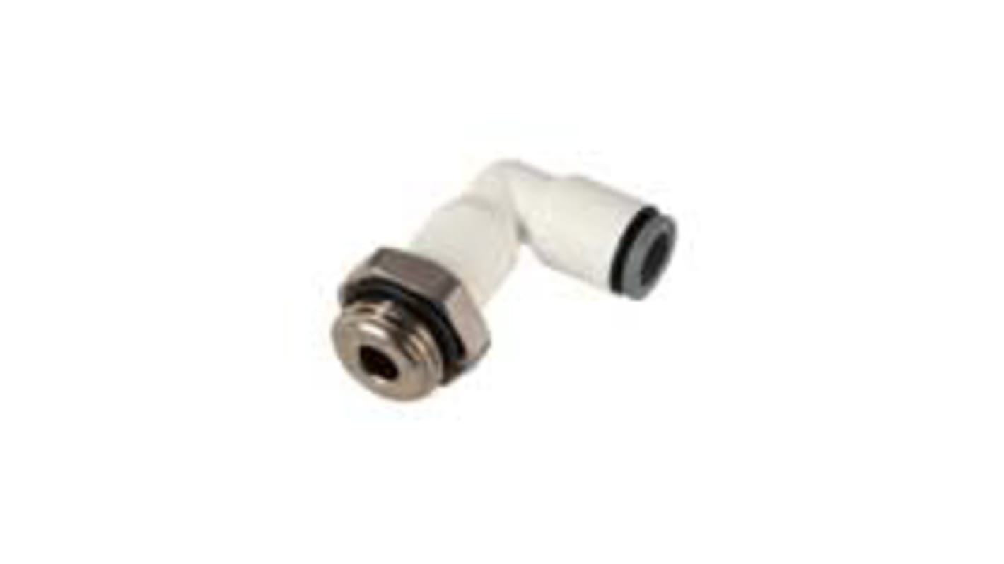 Legris LF6900 LIQUIfit Series Elbow Threaded Adaptor, G 1/8 Male to Push In 6 mm, Threaded-to-Tube Connection Style