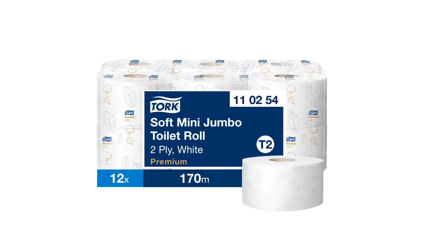 Carta igienica a 2 strati Tork Bianco, rotolo da 850 fogli Mini Jumbo Mini Jumbo