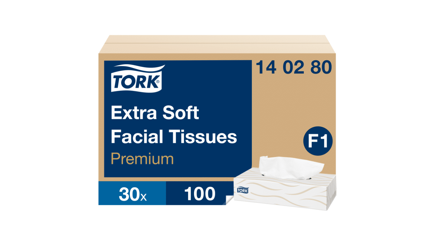 Extra Soft White Facial Tissues, Box of 100