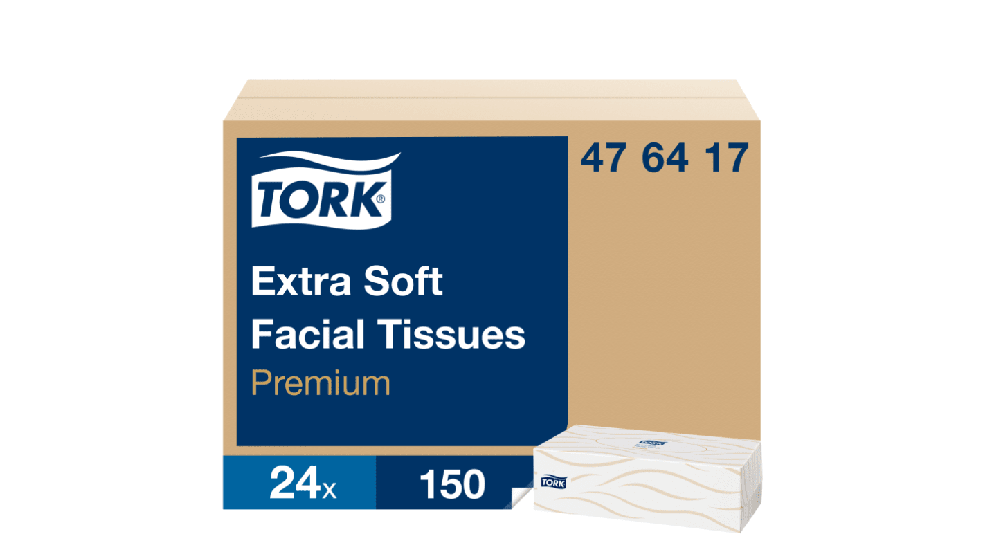 Extra Soft White Facial Tissues, Box of 150