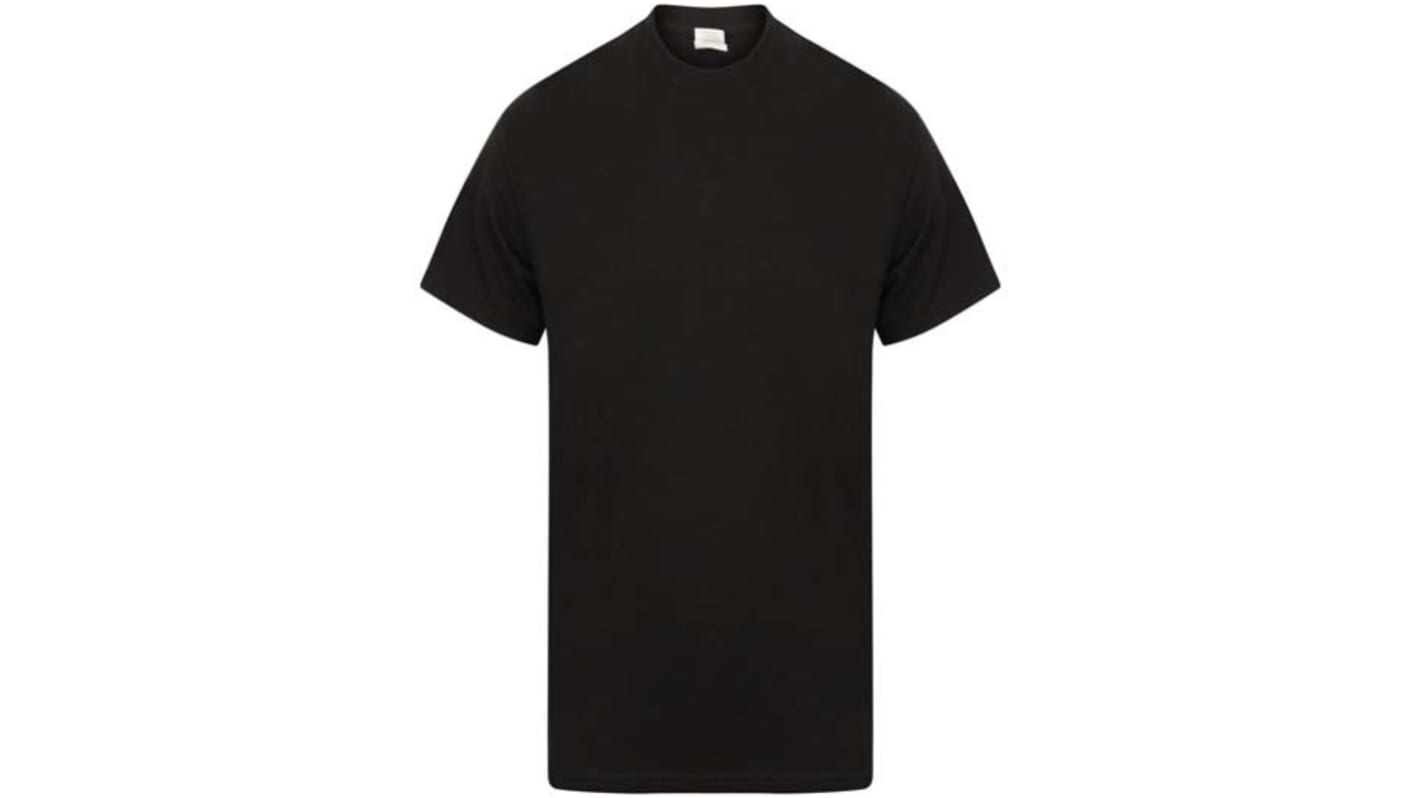 RS PRO Black Cotton Short Sleeve T-Shirt, UK- XXL, EUR- XXL