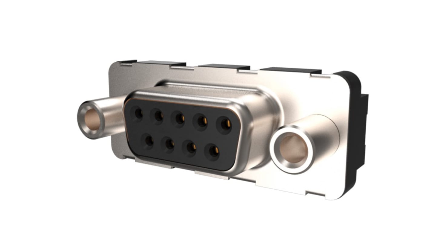 Amphenol Communications Solutions D 9 Way Right Angle Plug-In Mount D-sub Connector Plug, 2.74mm Pitch, with Screw