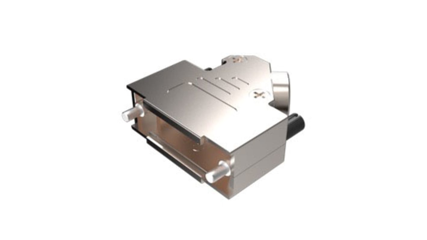 Amphenol ICC Economical Series Die Cast Zinc Right Angle D Sub Backshell, 9 Way, Strain Relief