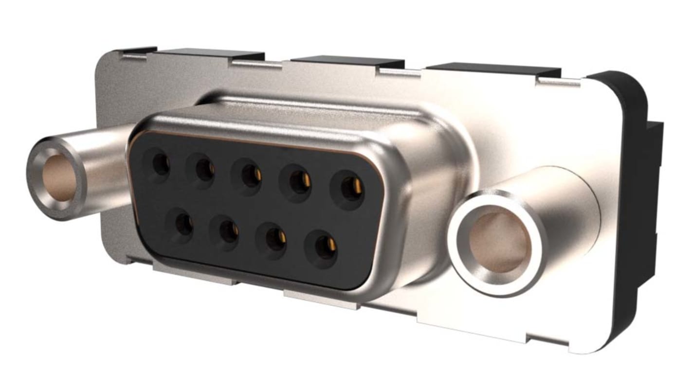 Amphenol Communications Solutions 9 Way Plug-In Mount D-sub Connector Socket, 2.74mm Pitch, with Screw