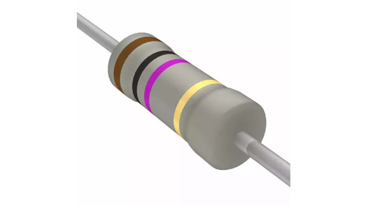 TE Connectivity 厚膜电阻, 100MΩ, 0.25W, 5%容差, ±350ppm/°C, RGP系列