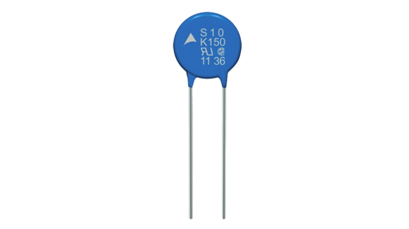 Varistor de óxido metálico EPCOS Standard, tensión de ruptura 68V, 5A, 6.4J, 2.1nF, dim. 12 x 4.8 x 14.5mm, paso 2.1mm