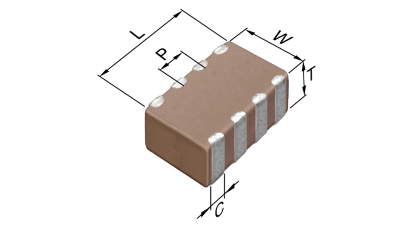 Condensateur céramique multicouche CMS, 1μF, 4V c.c., ±20%, diélectrique : X7S