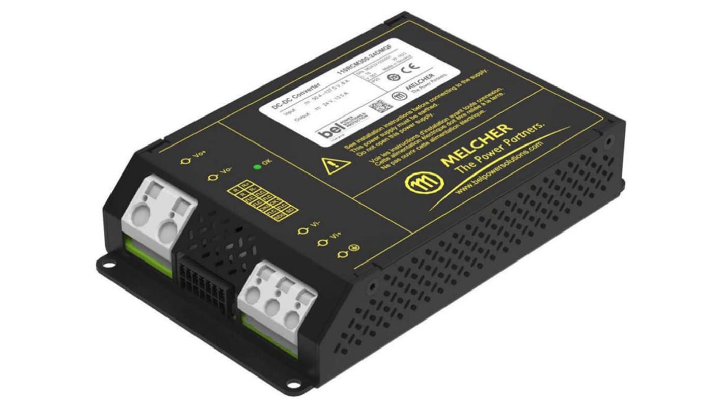 BEL POWER SOLUTIONS INC DC-DCコンバータ 110 V dc To 24V dc ,12.5A ,300W シャーシマウント