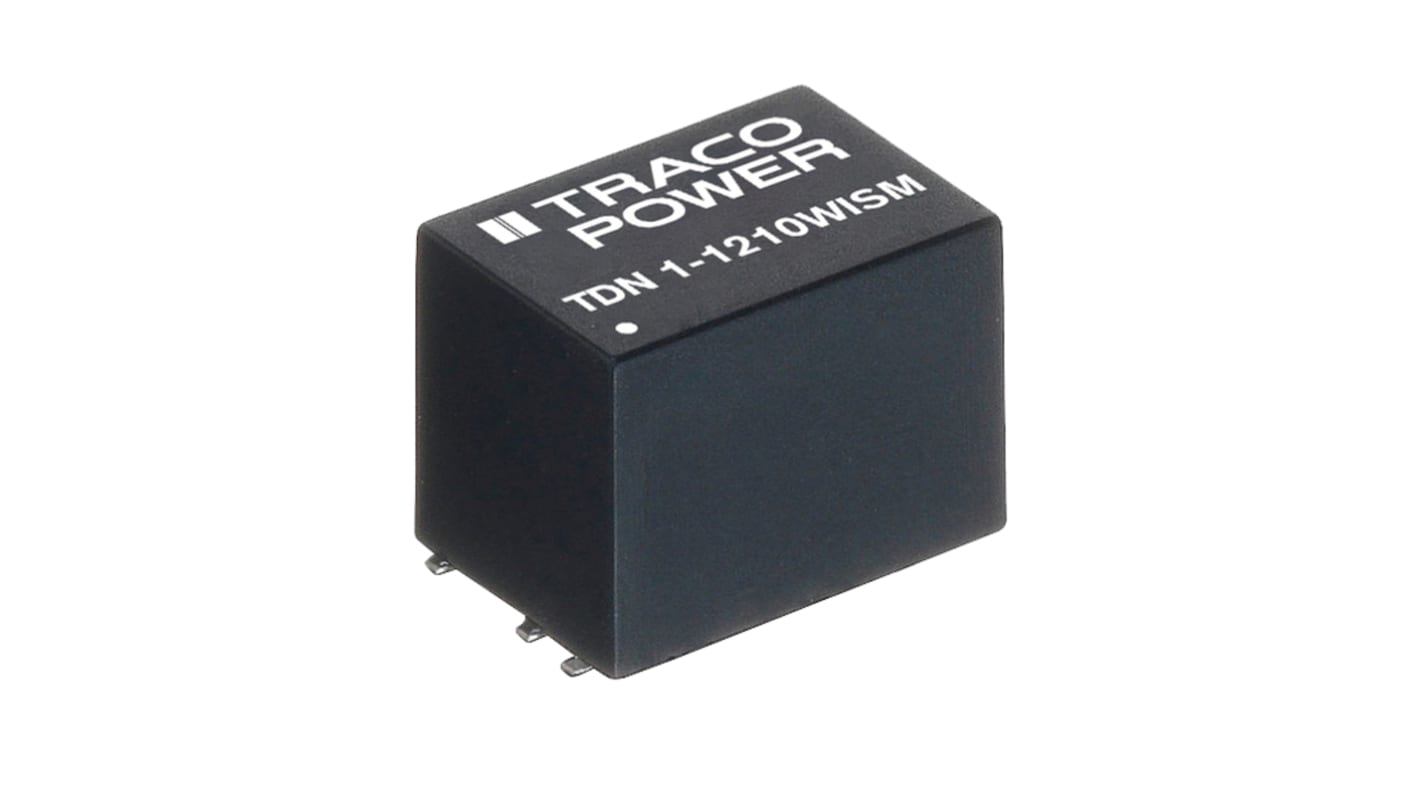 TRACOPOWER TDN 1WISM DC-DC Converter, 15V dc/ 70mA Output, 9 → 36 V dc Input, 1W, Surface Mount, +90°C Max Temp