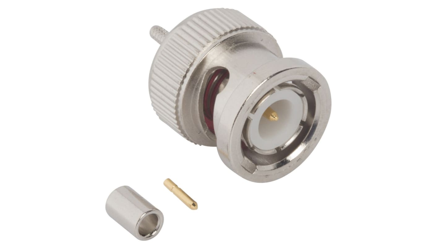 Amphenol RF BNC Series, Plug Cable Mount BNC Connector, 50Ω, Crimp Termination, Straight Body