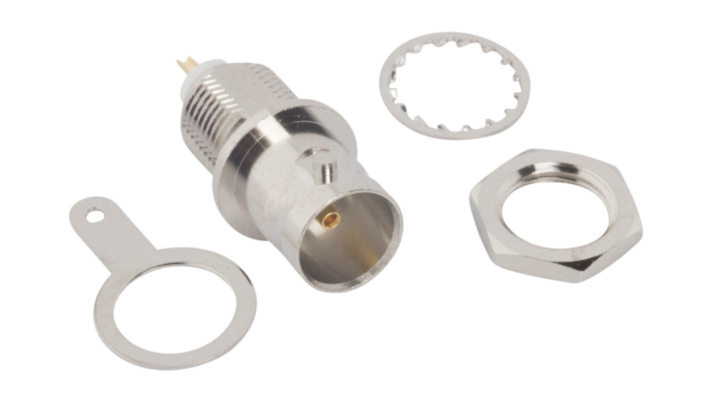 Amphenol RF BNC Series, Jack Panel Mount BNC Connector, 75Ω, Solder Termination, Straight Body