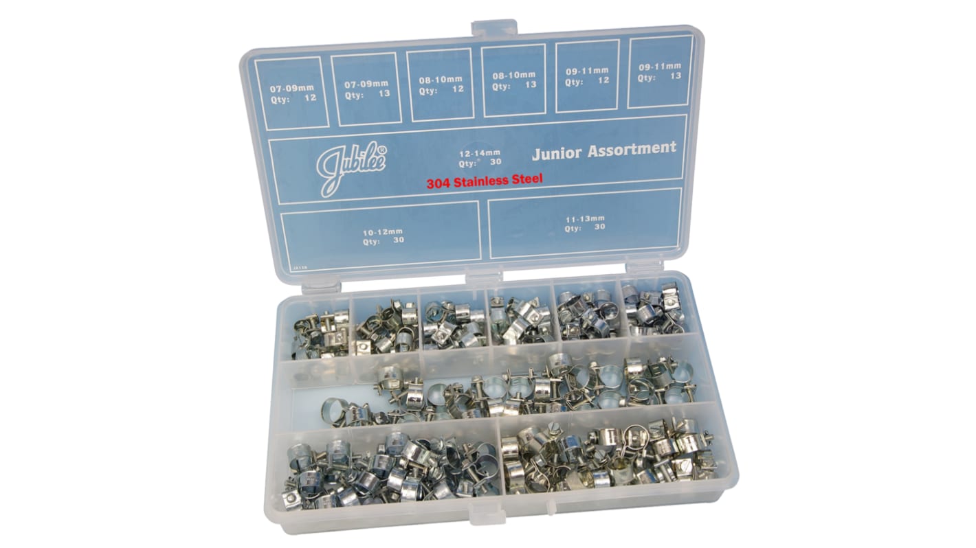 Jubilee 165 Piece Stainless Steel Junior Clip Captive Screws, 7 → 9mm and 12 → 14mm Inside Diameter