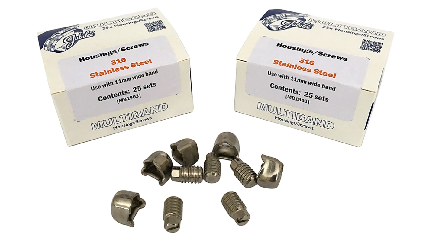 Jubilee 25 Piece Stainless Steel Hose Clip Screw Housing