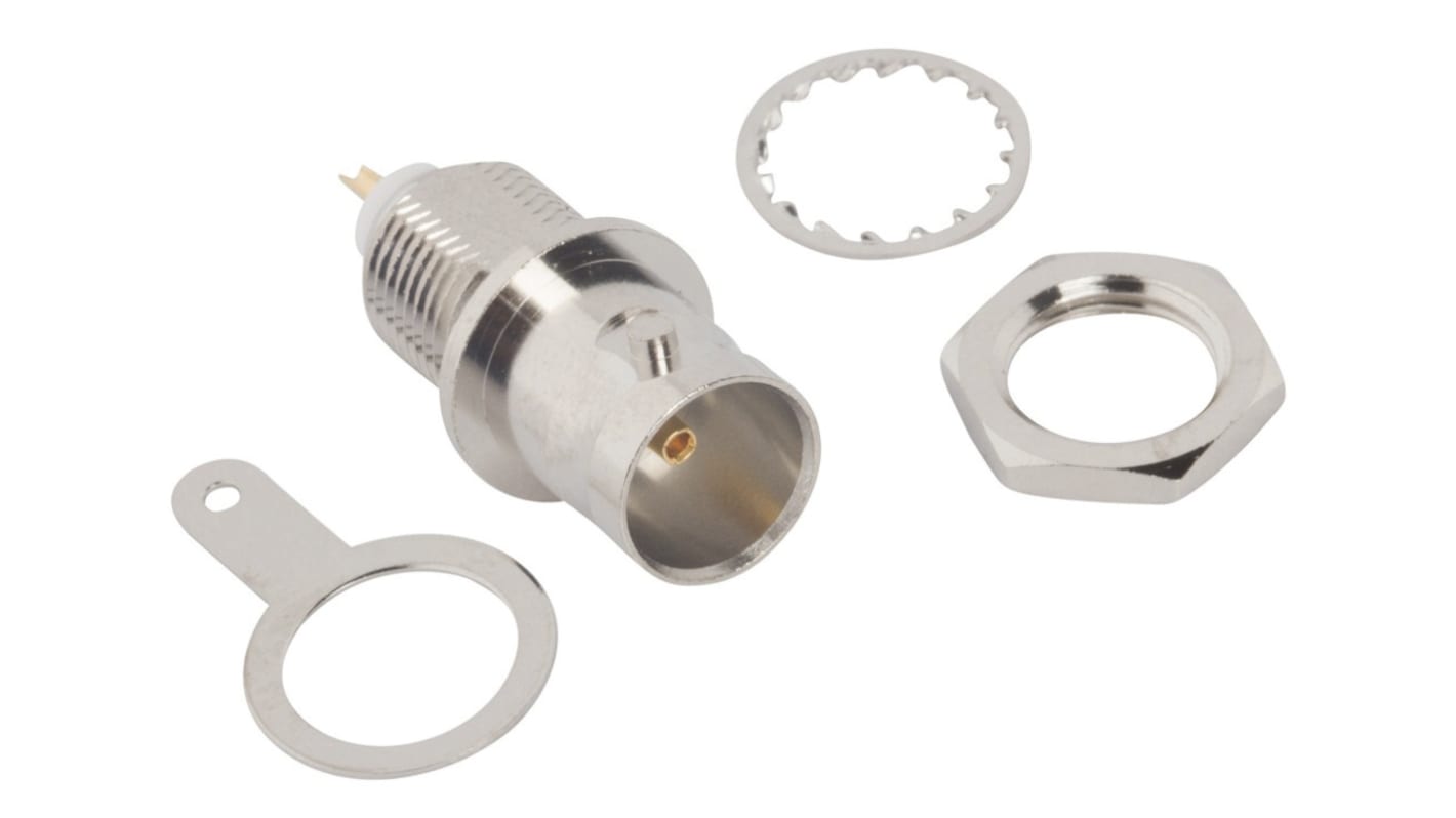 Amphenol RF BNC Series, Jack Panel Mount BNC Connector, 75Ω, Solder Termination, Straight Body