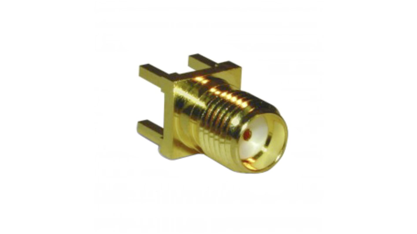 Amphenol RF, Jack PCB Mount SMA Connector, 50Ω, Solder Termination, Straight Body